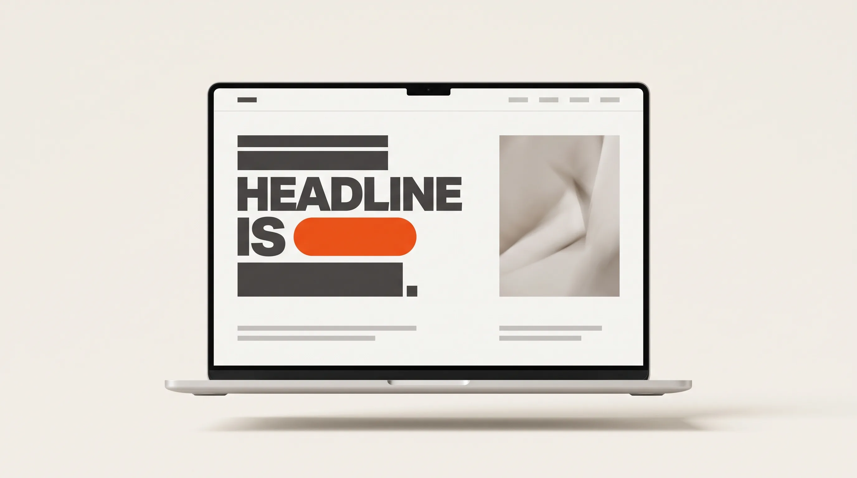 Neo-minimalist web tasarım &ouml;rneği, sade yerleşim ve tek renk vurgusu